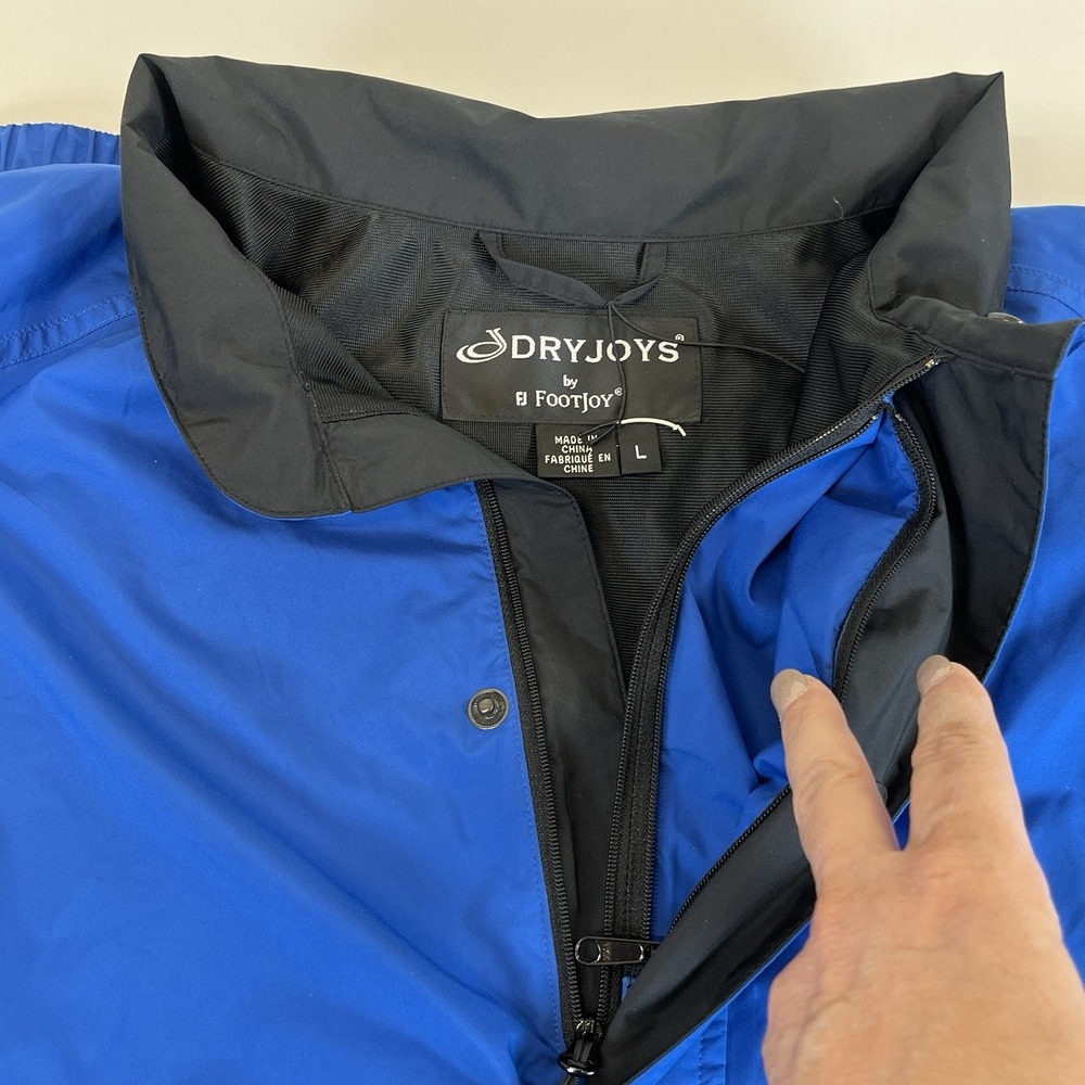 Dryjoys Foot Joy‎ Mens Lg. Blue Jacket  1/2 Zip Pullover Golf Jacket Windbreaker - Picture 7 of 13